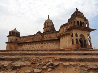 Ancient ruins of the great Lakshmi Narayan Mandir in Orchha, India.