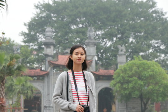 woman traveling to Ninh Binh, Vietnam