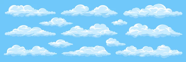Foto op Canvas Set of cartoon clouds © Nikolay Zaburdaev