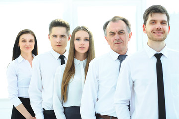 Group of business people at the office lined up,