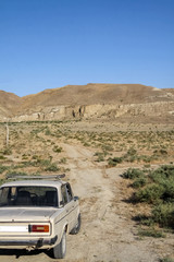 off-road car in the desert