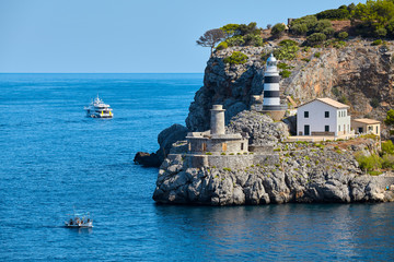 Port de Soller lighthouse, Majorca, Spain.