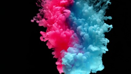 Super slowmotion shot of color inks in water. Shot with high speed camera at 4K.