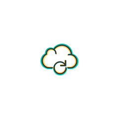 Cloud Computing icon design. Essential icon vector design