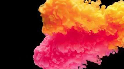 Super slowmotion shot of color inks in water. Shot with high speed camera at 4K.