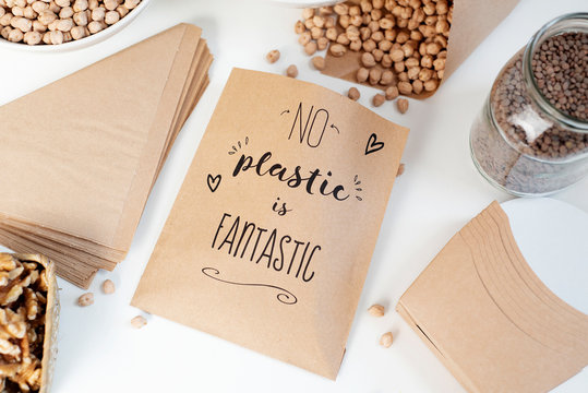 Text No Plastic Is Fantastic In A Paper Bag