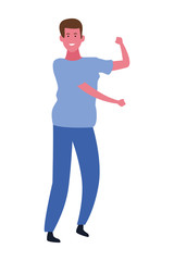 Happy man dancing cartoon
