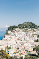 Obraz premium Capri panorama, Faraglioni, Tyrrhenian sea, Bay of Naples, Italy