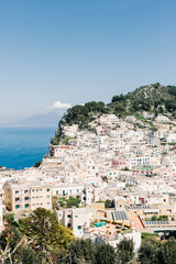 Obraz premium Capri panorama, Faraglioni, Tyrrhenian sea, Bay of Naples, Italy