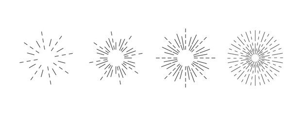 Sunburst icon. Burst vector. Sunburst set. Linear style. - vector illustration