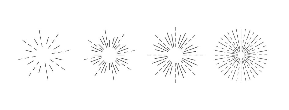 Sunburst icon. Burst vector. Sunburst set. Linear style. - vector illustration