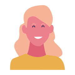 Woman smiling cartoon profile