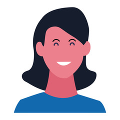 Woman smiling cartoon profile