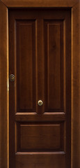 brown wood door isolated