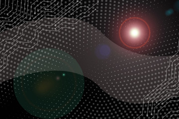 Obraz premium abstract, fractal, wave, pattern, technology, backdrop, design, space, blue, texture, black, dark, line, wallpaper, template, illustration, light, change, idea, geometry, motion, algorithm, grid