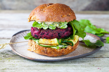 Vegan beetroot burger