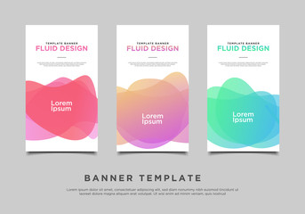 Fototapeta premium Set of Three abstract vector banners. modern template design for web