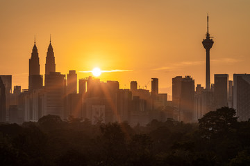 Fototapeta na wymiar Skyline of Kuala Lumpur, Malaysia during sunrise