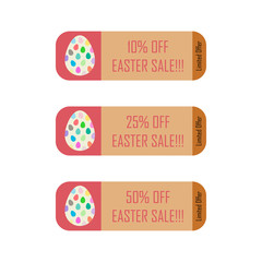 Set of voucher discount ticket template for celebrate Easter festival. Vector illustration design for Easter period.