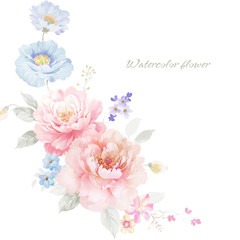 Beautiful hand drawn watercolor flower for your design and greeting cards for the holiday