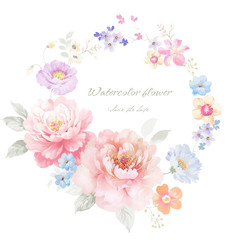 Fototapeta na wymiar Beautiful hand drawn watercolor flower for your design and greeting cards for the holiday