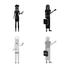 Fototapeta premium Isolated object of posture and mood logo. Set of posture and female vector icon for stock.