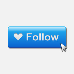 Follow button vector illustration.
