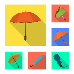 Isolated object of protection and closed icon. Collection of protection and rainy vector icon for stock.