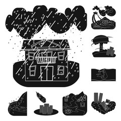 Naklejka premium Vector illustration of calamity and crash logo. Collection of calamity and disaster stock symbol for web.
