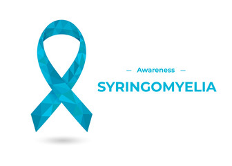 Syringomyelia blue low poly awareness ribbon web