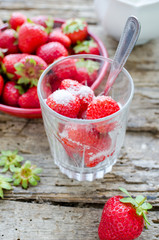 Strawberry in the glass