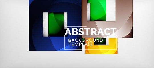 Square background, abstract squares on grey, business or techno template