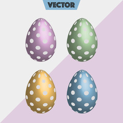 Pastel 3D Vector Easter Eggs polka dots