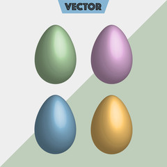Pastel 3D Vector Easter Eggs