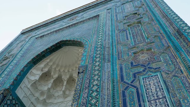 Amazing Islam religion mosque building and details in Uzbekistan