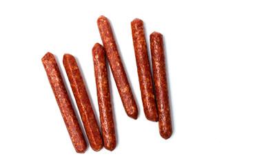 Home made sausages isolated on white