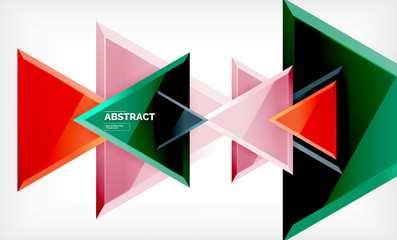 Triangular low poly background design, multicolored triangles