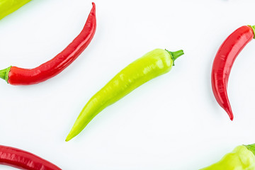 Fresh peppers on white background