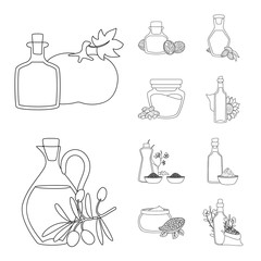 Isolated object of healthy  and vegetable  sign. Collection of healthy  and organics vector icon for stock.