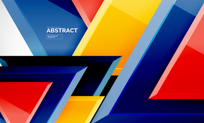 Flying triangles compostion geometric background