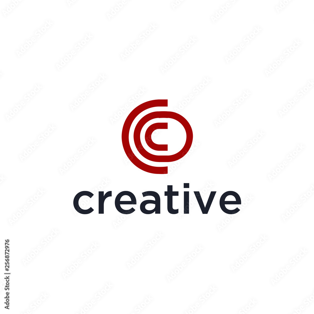 Fototapete Modern C initial logo, C Tech Initial logo vector 
