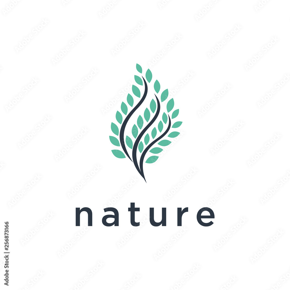 Aufkleber logos of green leaf ecology nature element vector icon