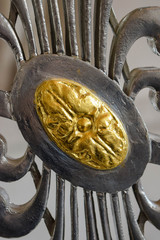 Gold, alt, Brosche, Hintergrund, Verziert, Metall, Glänzend