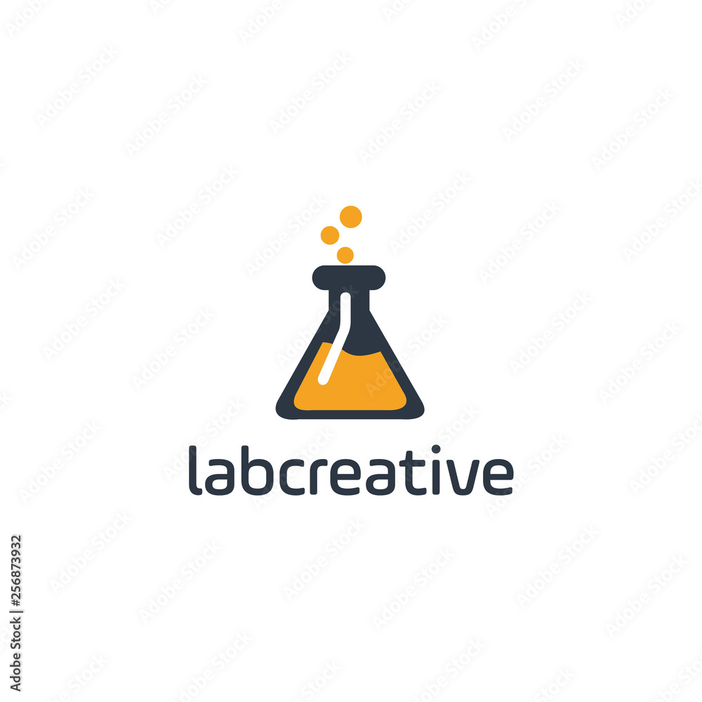 Aufkleber abstract lab logo design for branding identity. vector image.