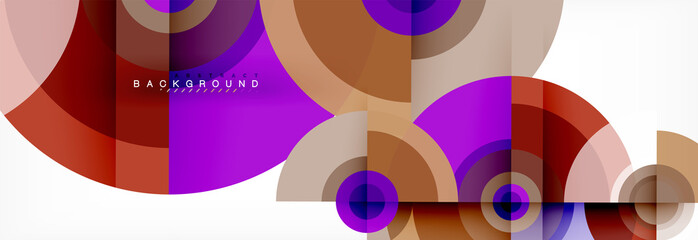 Obraz premium Minimal geometric circles and triangles abstract background, techno modern design, poster template