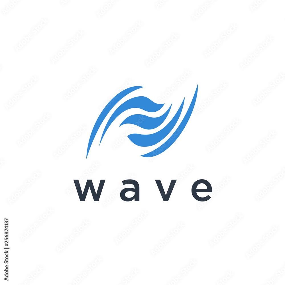 Poster abstract wave logo design template