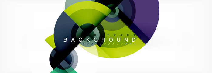 Flying circles geometric abstract background