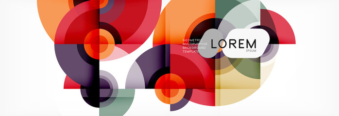 Obraz premium Circle geometric composition abstract background design, cover, template, brochure, flyer.