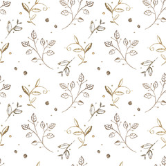 Golden leaf design elements. Decoration elements for invitation, wedding cards, valentines day, greeting cards. Isolated on white background. Vintage Floral background.