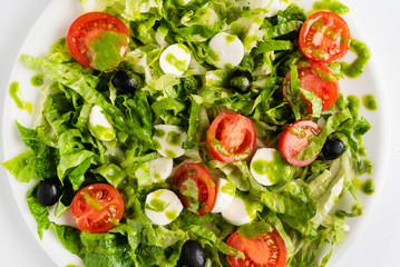 salad with cherry tomatoes and mozzarella